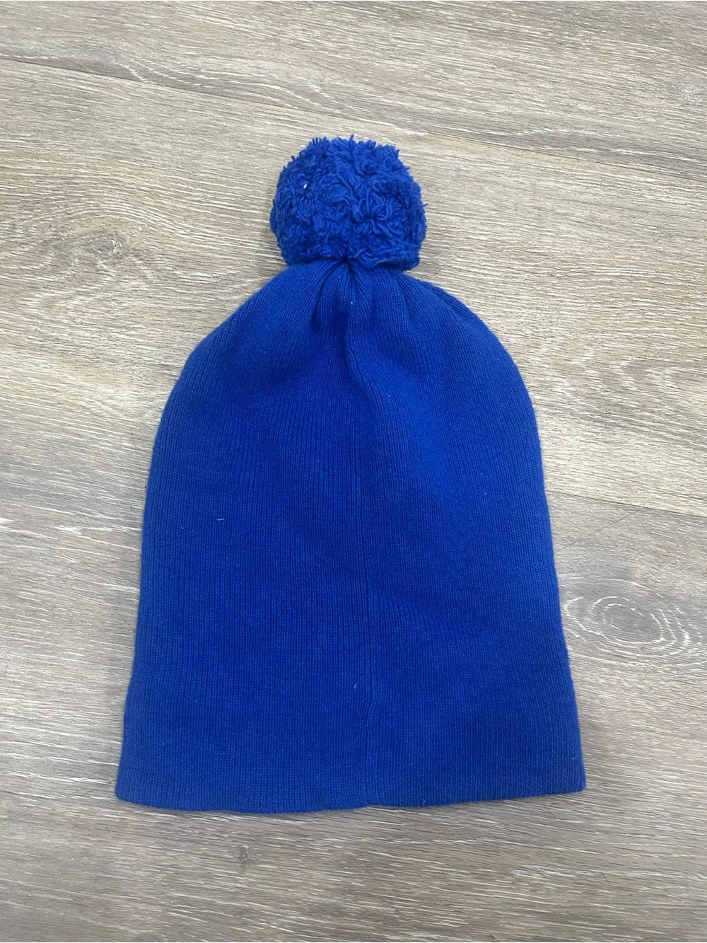 Polo by Ralph Lauren Royal Blue Knit Pom Beanie with Pink Logo